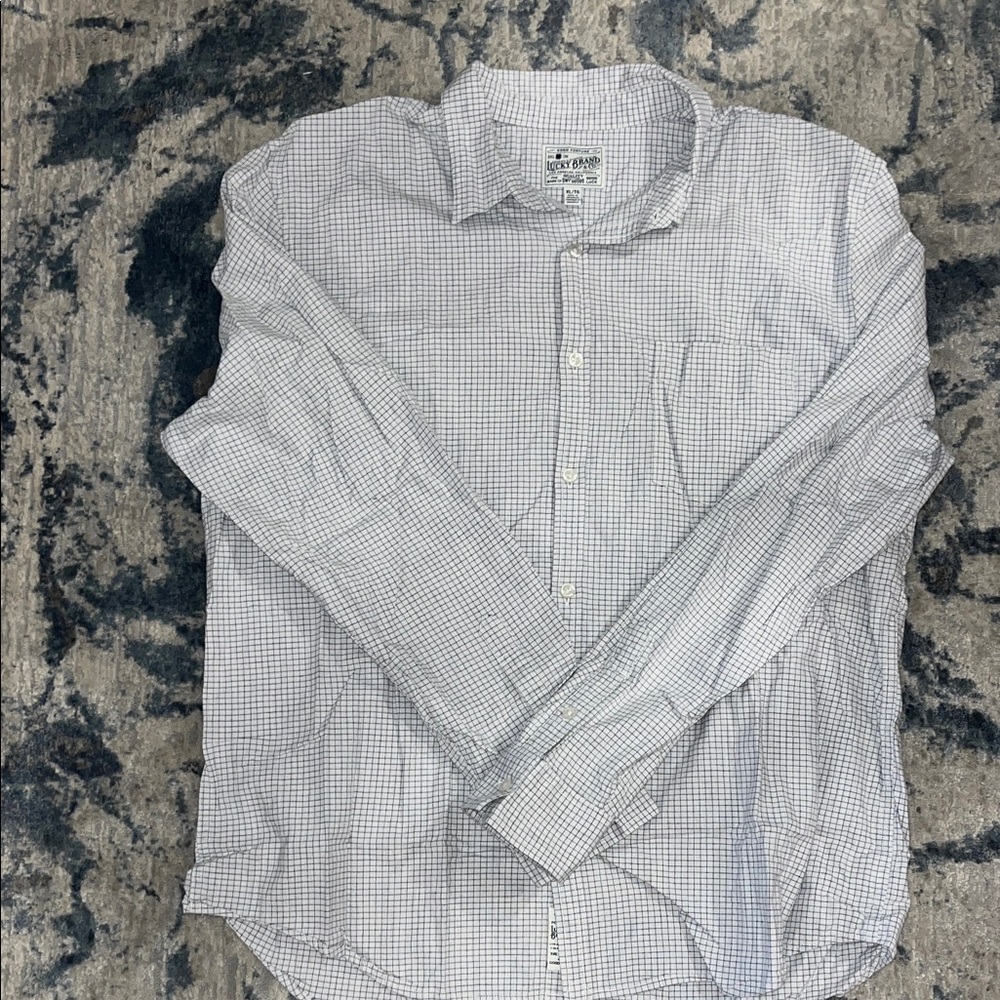 Lucky Brand Black and White Checkered Shirt